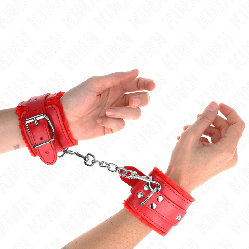 Menottes BDSM Fourrure Douce- Ceinture Réglable 17-29 cm - Kink