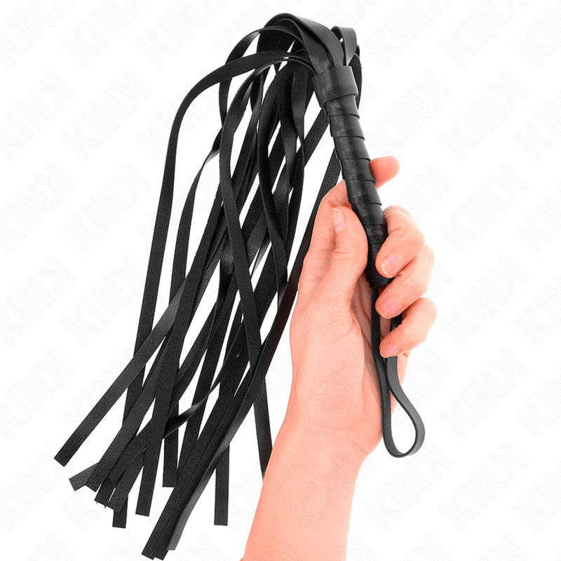Fouet BDSM Simple Manche Bois Lanière Cuir 45 cm - Kink