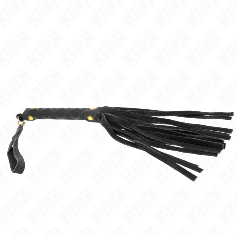 Mini Fouet BDSM Daim Véritable Manche Bois 30 cm - Kink
