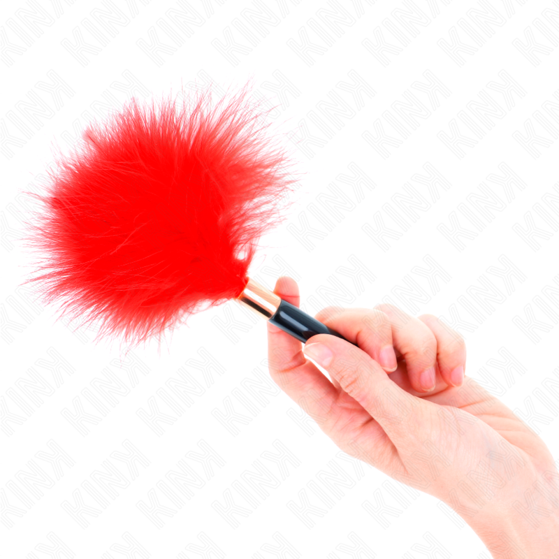 Plumeau Érotique Plumes Manche Métal Doré 18 cm - Kink