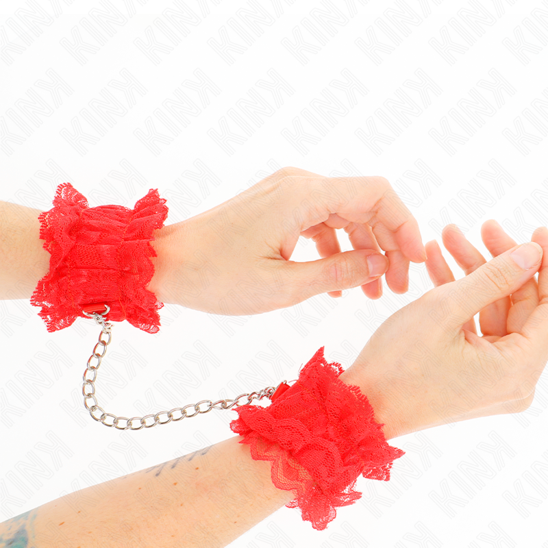 Menottes Poignets BDSM Dentelle Élastique Confortables 2 Coloris - Kink