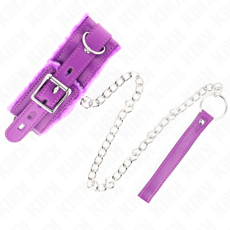 Collier BDSM avec Laisse Métallique 65 cm Réglable 36-42 cm - Kink