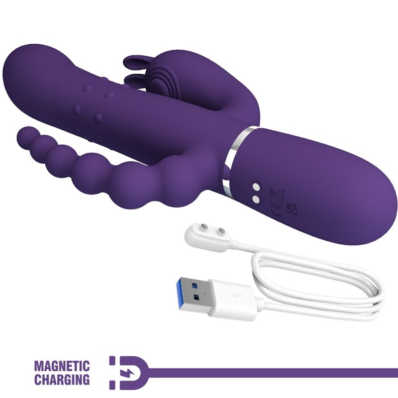 Vibromasseur Triple Cammy 4 en 1 Vaginal Clitoridien Anal - Pretty Love