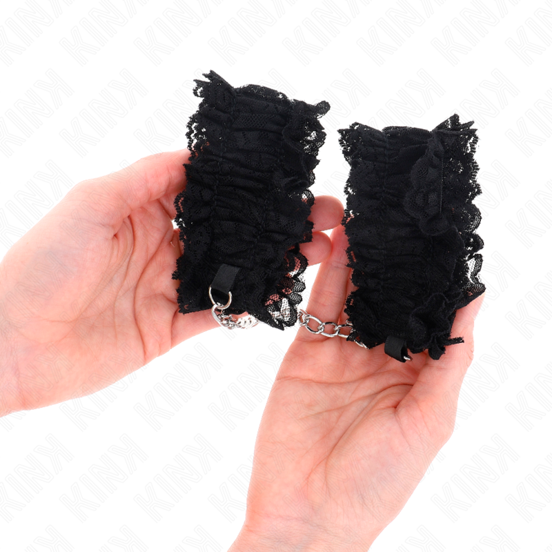 Menottes Poignets BDSM Dentelle Élastique Confortables 2 Coloris - Kink
