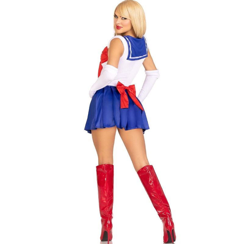 Costume Sexy Marin 3 Pièces Body Jupe Plissée Gants - Leg Avenue