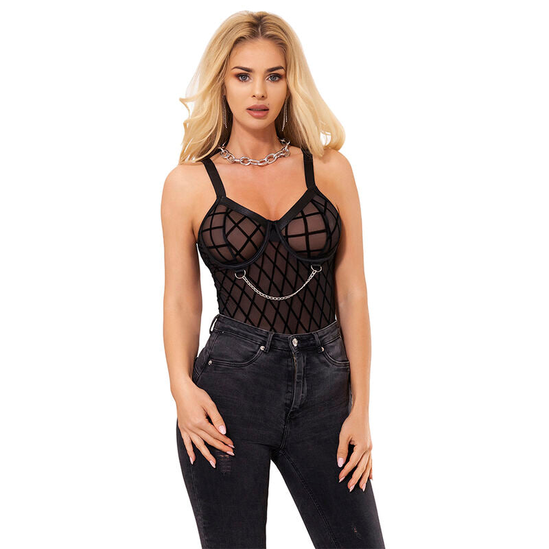Body Chaînes Métalliques Porte-Jarretelles Nylon - Subblime