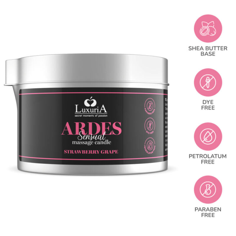 Bougie de Massage Luxuria Huile Chaude Arôme Gourmand - Intimateline