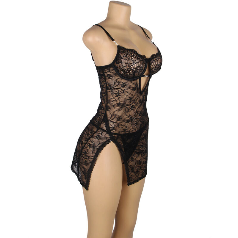 Babydoll Court Dentelle Transparente Bretelles Réglables - Subblime