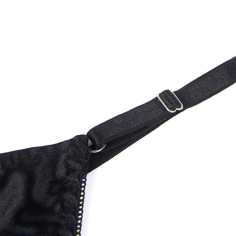 Ensemble Lingerie Soutien-Gorge Ouvert Nœud String Porte-Jarretelles - Subblime