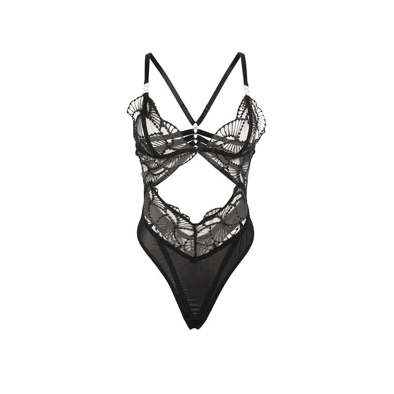 Body Transparent Dentelle Ajourée Noire - Subblime