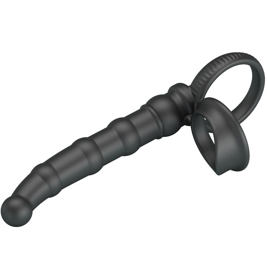 Cockring Vibrant Tatum avec Plug Anal Silicone 10 Vibrations - Pretty Love