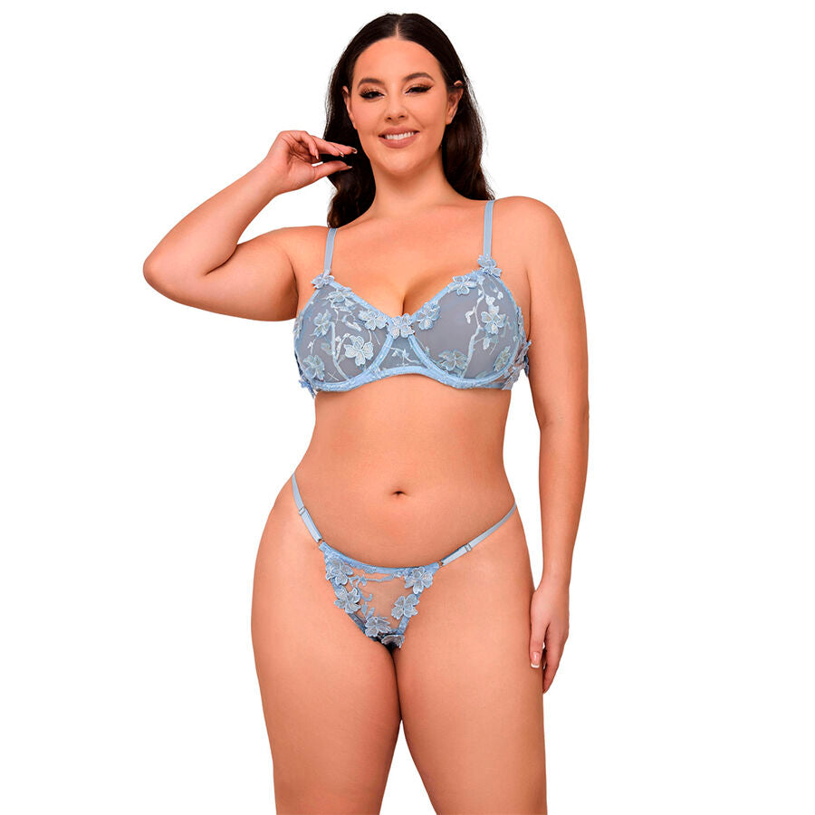 Ensemble Lingerie Soutien-Gorge et Culotte Brodés Fleurs - Subblime