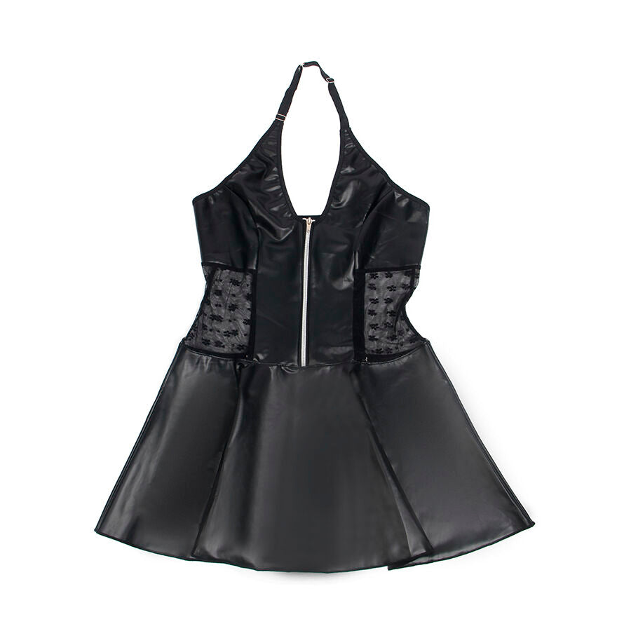 Robe Lingerie Similicuir Dentelle Fermeture Éclair - Subblime