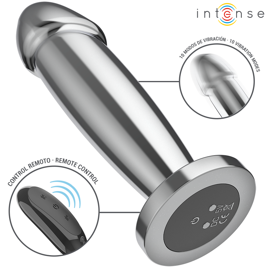 Plug Anal Vibrant Métal 10 Modes avec Télécommande - Intense