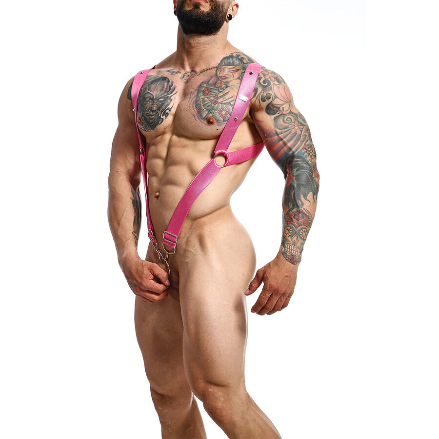 Harnais BDSM Dngeon Dos Droit Sangles Larges Picots Métal - Mob