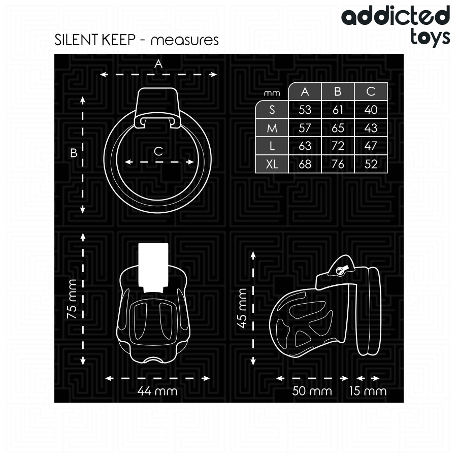 ADDICTED TOYS LOCKED - CAGE À PÉNIS SILENCIEUSE 7,5 CM