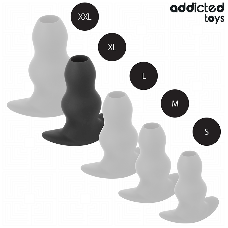 Plug Tunnel Anal Double Renflement Silicone 5 Tailles - Addicted Toys