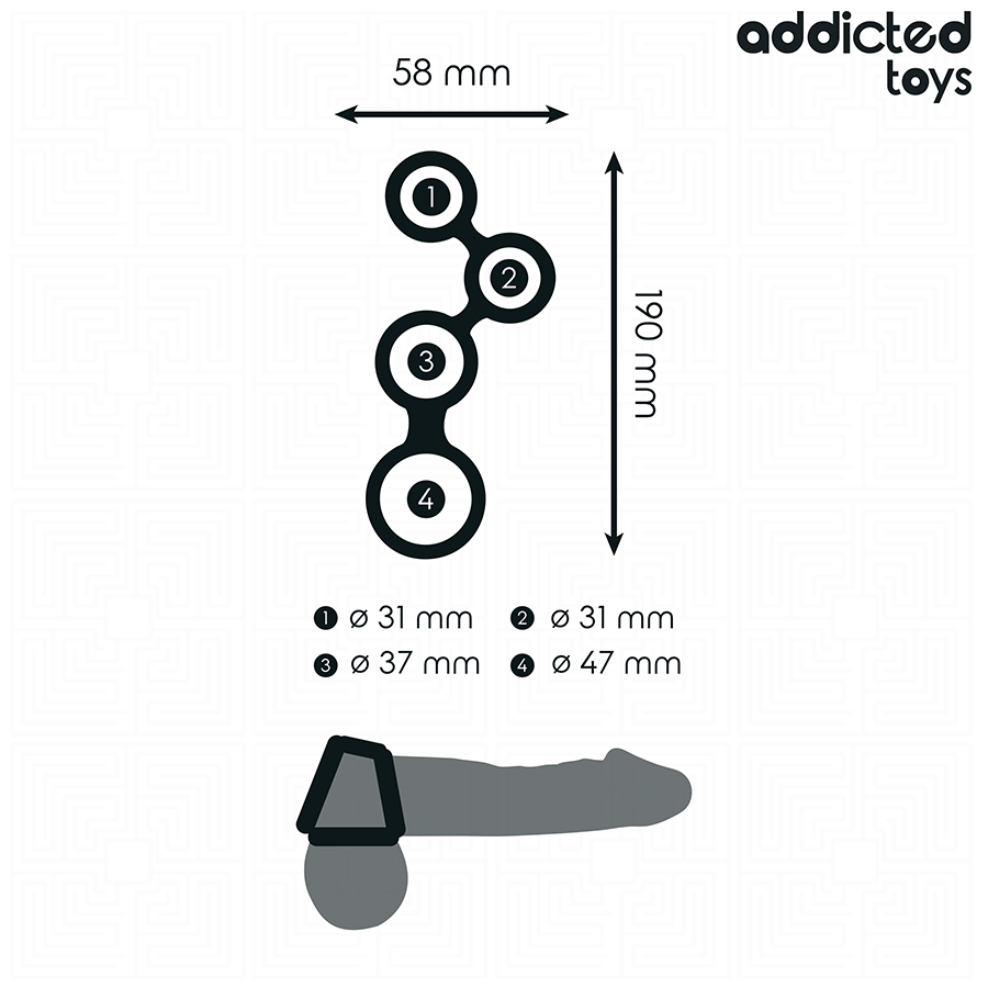 ADDICTED TOYS - ANNEAU PÉNIS AVEC SÉPARATEURS POUR TESTICULES