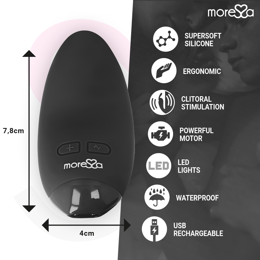Mini Vibromasseur Blossom Courbé 6 Modes 3 Intensités USB - Moressa