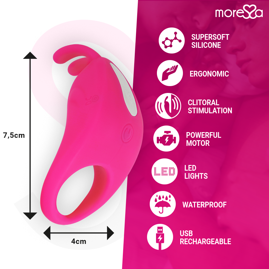 Anneau Vibrant Brad Stimulateur Clitoridien Rabbit - Silicone - Moressa