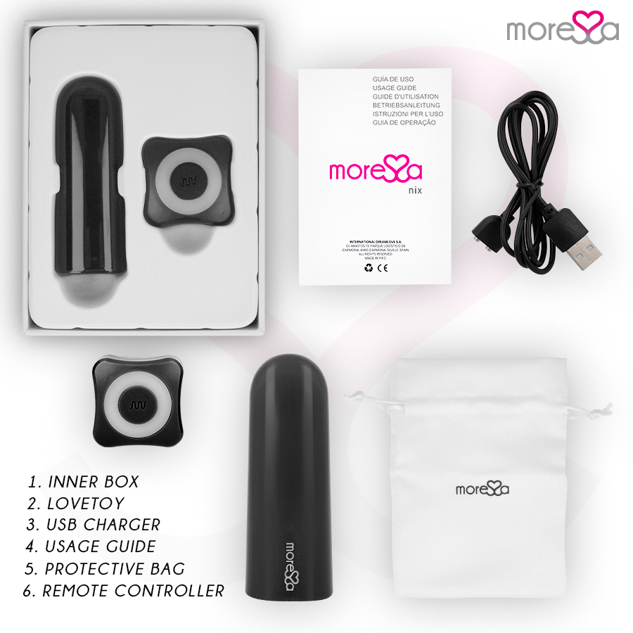 Vibromasseur Télécommandé Nix Portable Culotte - Silicone IPX7 - Moressa