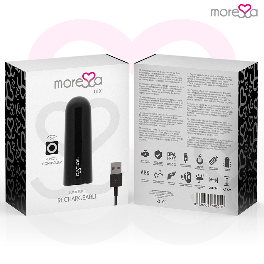 Vibromasseur Télécommandé Nix Portable Culotte - Silicone IPX7 - Moressa