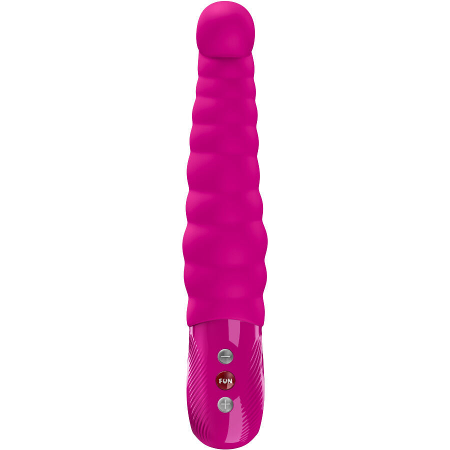 Vibromasseur Patchy Paul rose de Fun Factory vu de dos, boutons de commande