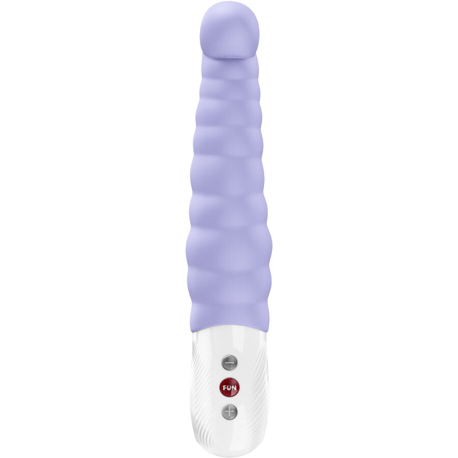 Vibromasseur Patchy Paul lilas de Fun Factory vu de profil, embout incurvé