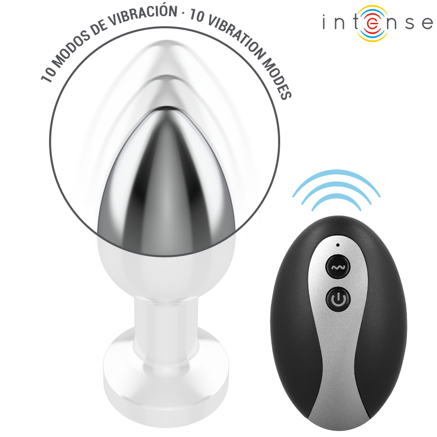 Plug Anal Vibrant Métal LED Télécommande - Chauffant - Intense