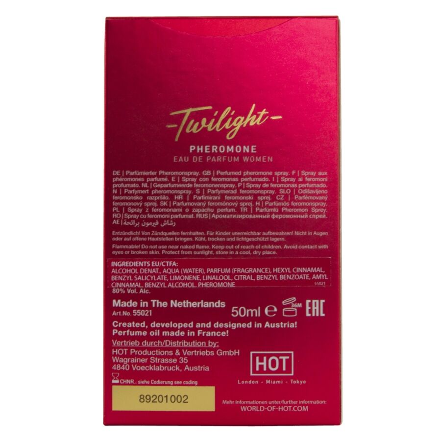 Parfum aux Phéromones Twilight pour Femme 2 Contenances - Hot