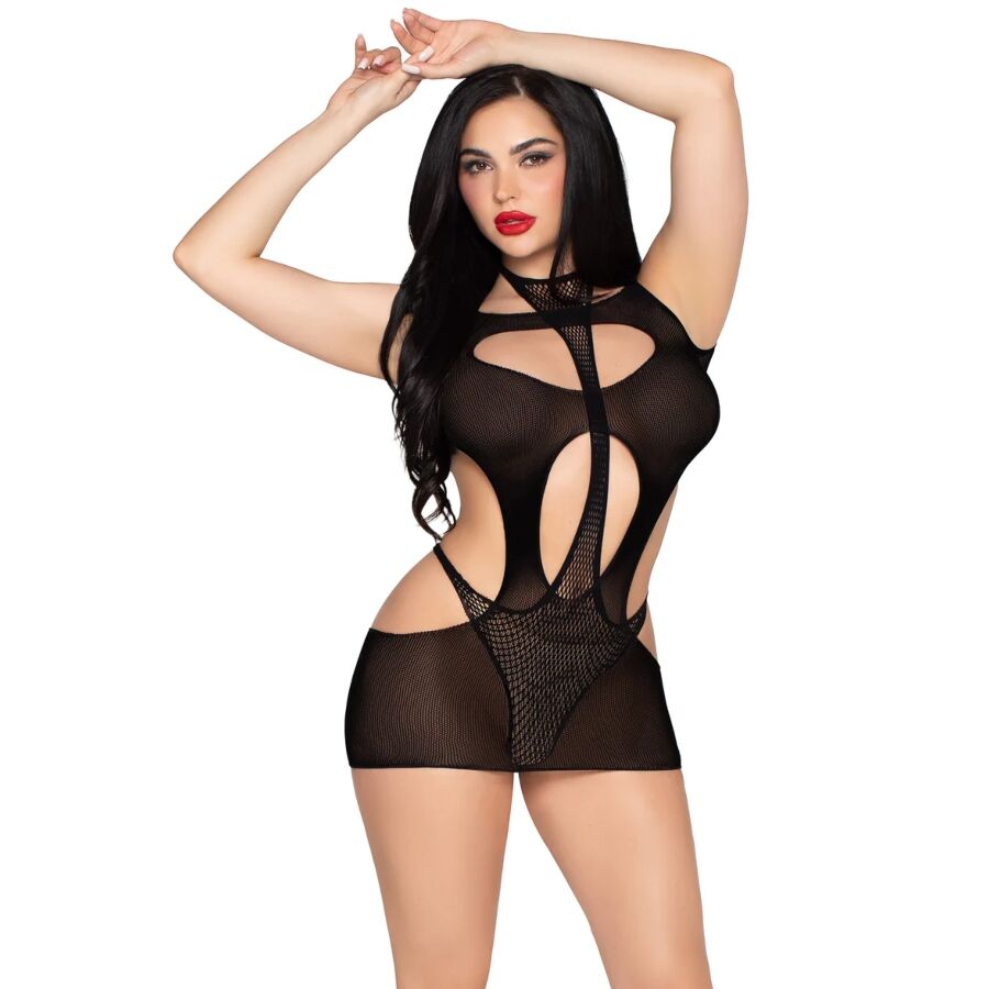 Ensemble Mini-Robe Opaque et Débardeur Dos Nu Style Harnais - Leg Avenue