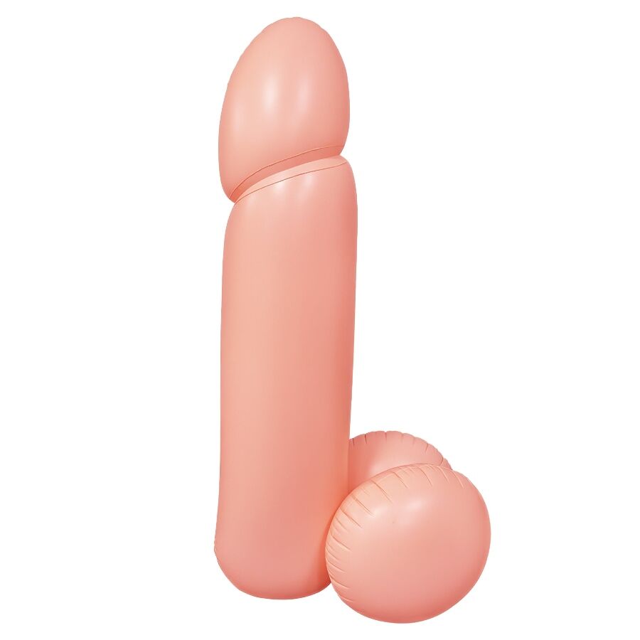 Pénis gonflable Giant Willy Hidden Desire vu de profil, couleur chair