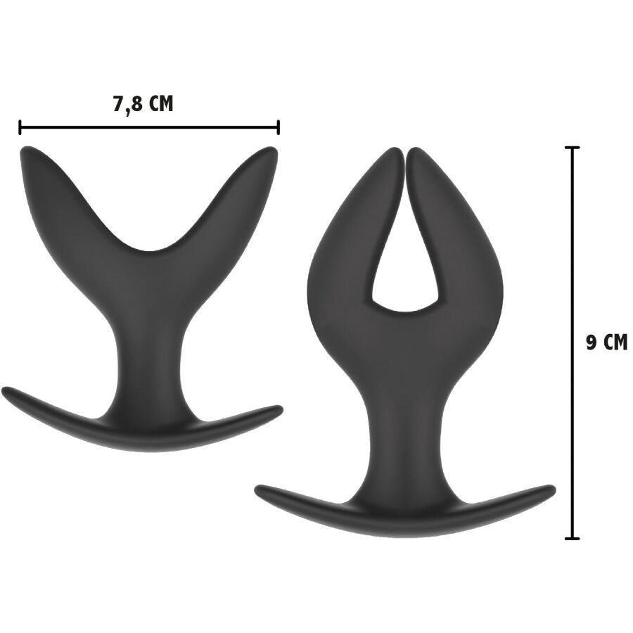 Cotes du plug anal ancre Hidden Desire : largeur de 7,8 cm et hauteur de 9 cm