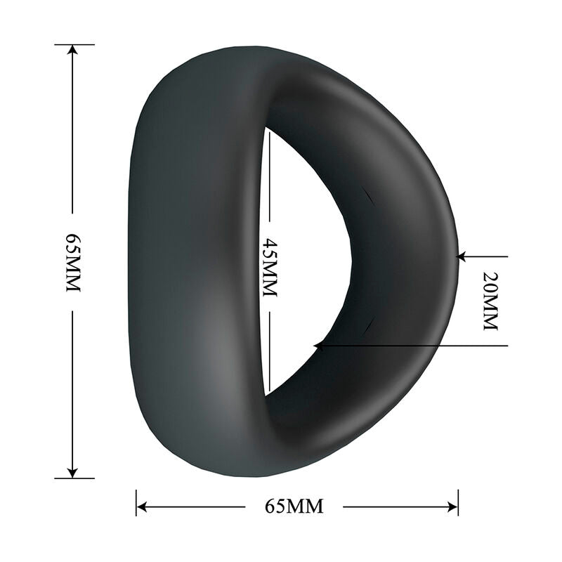 Cotes du cockring Valen de Crazy Bull : 65 mm, 45 mm intérieur et 20 mm d'épaisseur