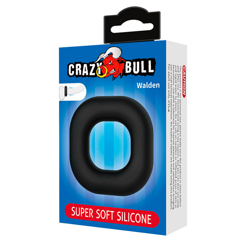 Boîte bleue Crazy Bull du cockring Walden en silicone vue de face
