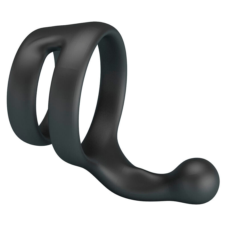 Cockring Yancy de Crazy Bull vu de côté, spirale des anneaux bien visible