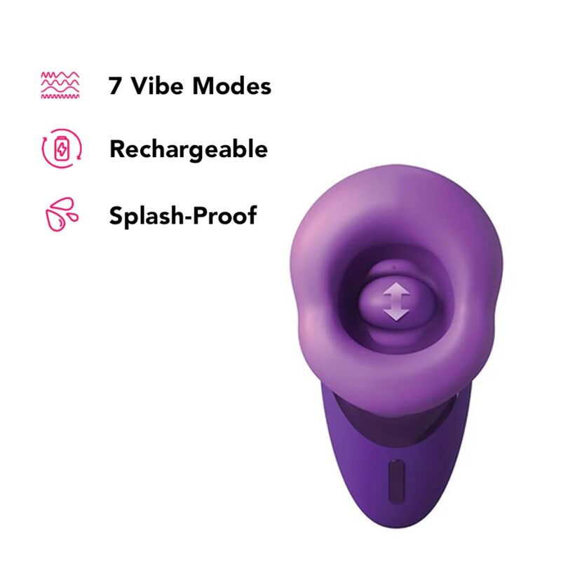 Pictogrammes du Pleasure Sucker : 7 modes de vibration, rechargeable, résiste à l'eau