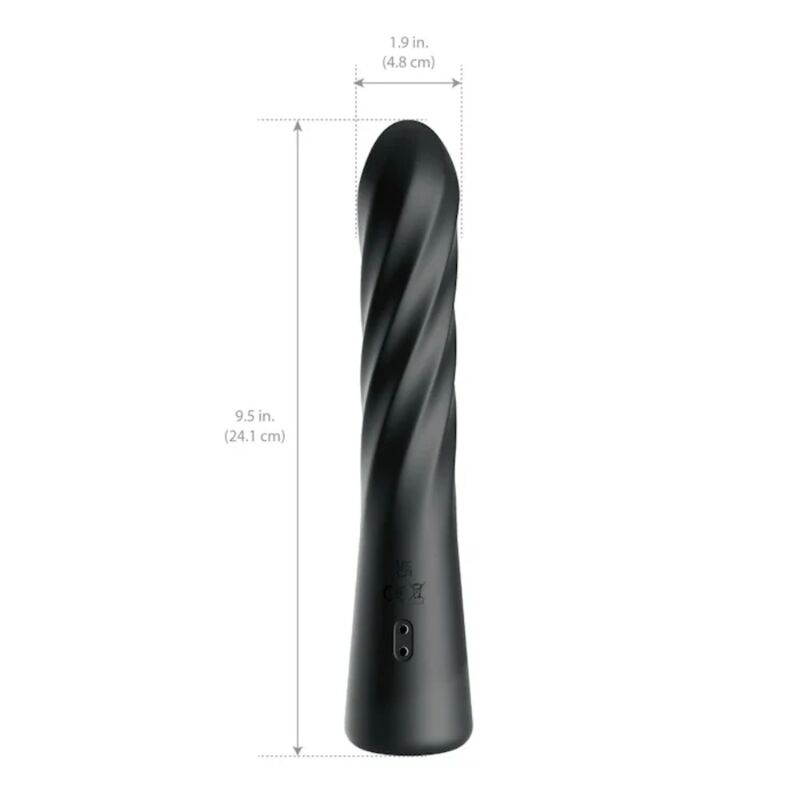 Cotes du Twist Ecstasy d'Anal Fantasy : longueur de 24,1 cm, diamètre de 4,8 cm