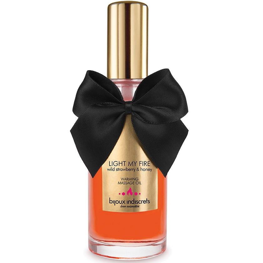 Huile de Massage Effet Chaleur Arôme Caramel ou Fraise 100 ml - Bijoux