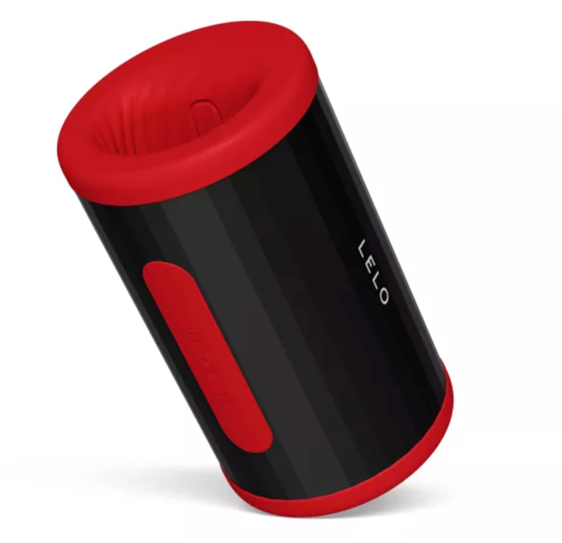 LELO F2S Double Sonic rouge vu de trois quarts avec son ouverture