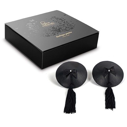 Cache-Tétons Burlesque Brillants avec Nœud Adhésifs Réutilisables - Bijoux Burlesque Pasties