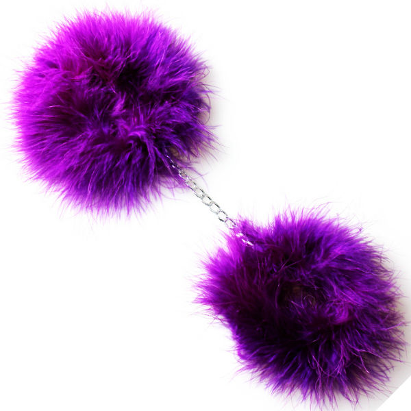 Menottes Plumes Marabou Chaîne Aluminium - Secretplay