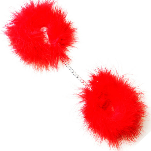 Menottes Plumes Marabou Chaîne Aluminium - Secretplay