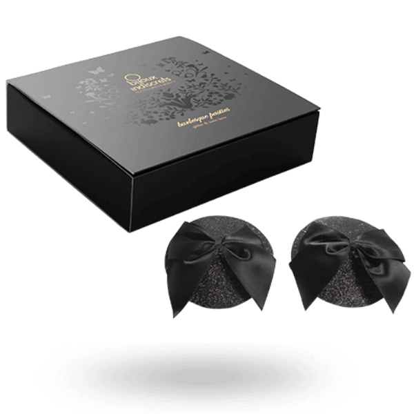 Cache-Tétons Burlesque Brillants avec Nœud Adhésifs Réutilisables - Bijoux Burlesque Pasties