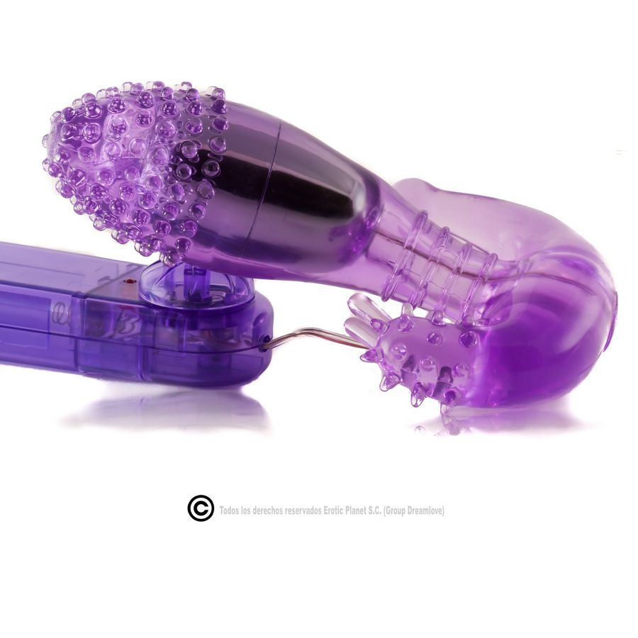 Stimulateur Triple Vaginal Clitoridien Périnéal Vibrant Silicone - Baile