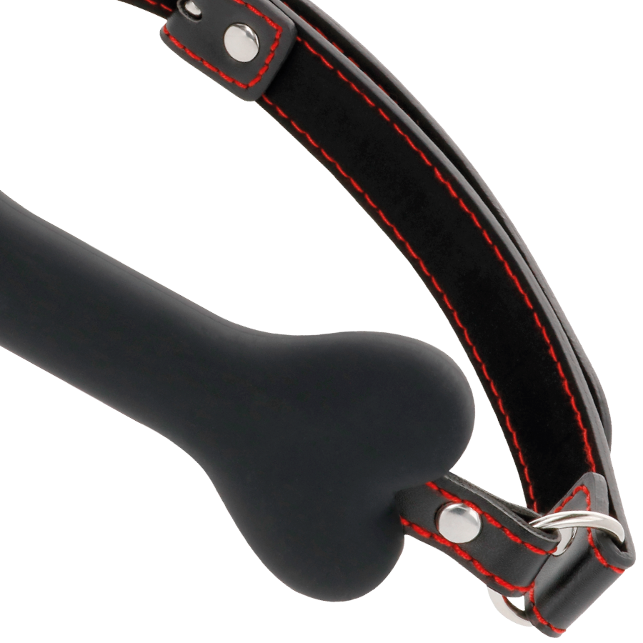 Bâillon BDSM Forme Os Silicone Réglable Sans Phtalates - Darkness