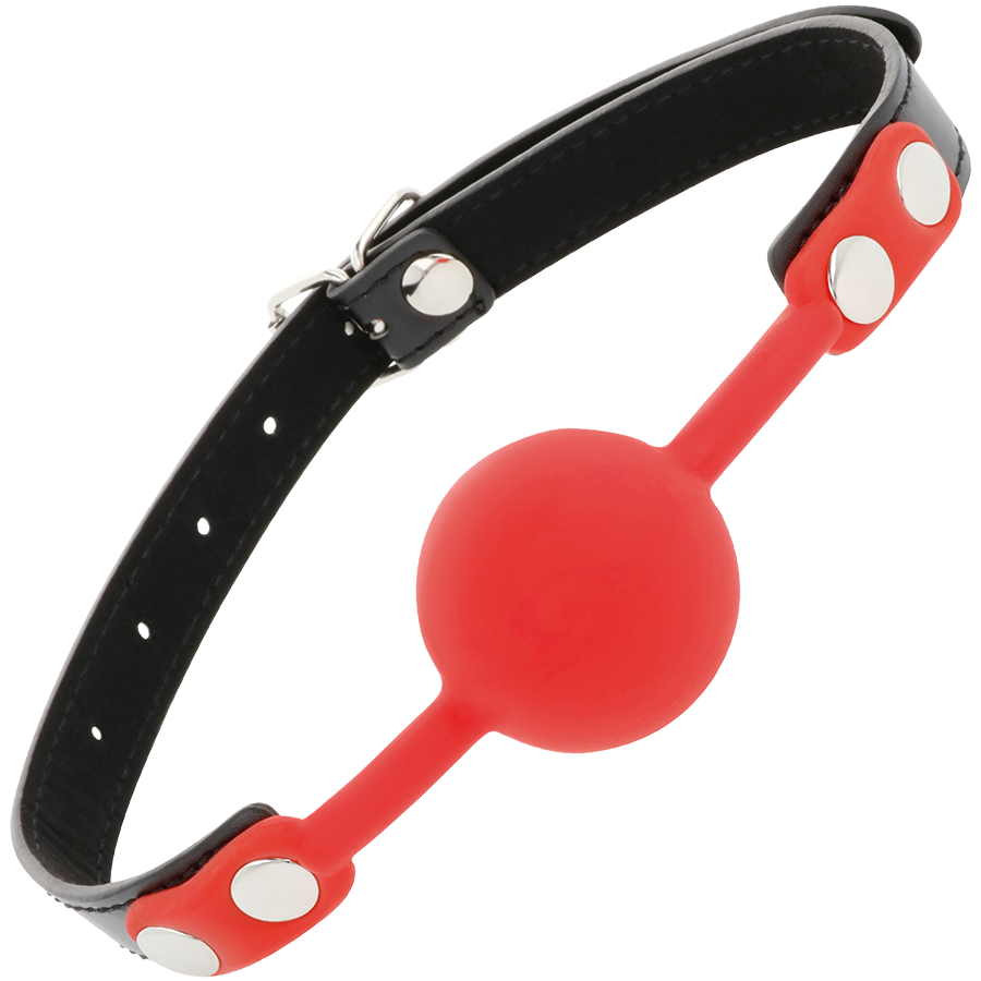 Bâillon Boule Silicone - Lanières Cuir Ajustables - Darkness