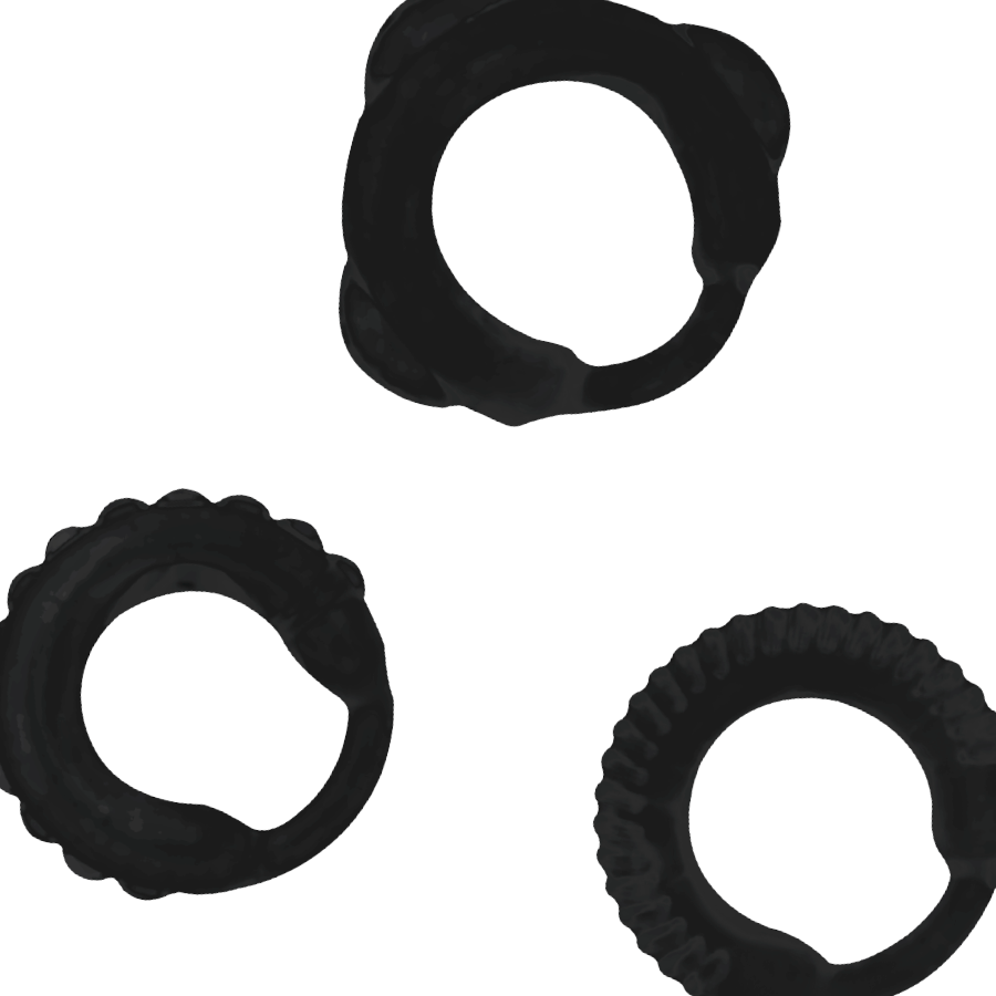 Pack Cockrings Silicone 3 Anneaux Extensibles - Addicted Toys