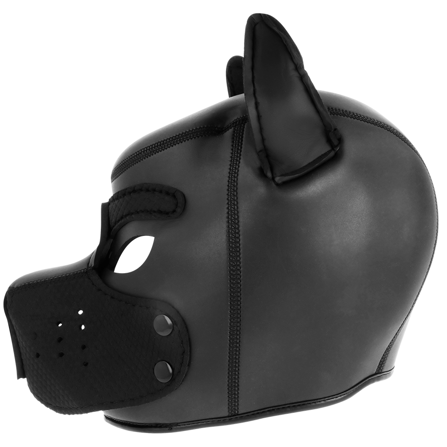Masque Chien Néoprène Museau Amovible - Petplay BDSM - Darkness