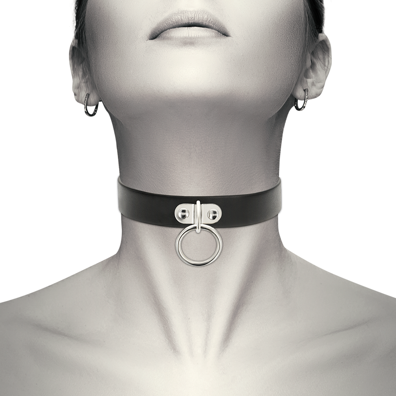 Collier Fétichiste Cuir Vegan Réglable Sans Nickel - Coquette Chic Desire